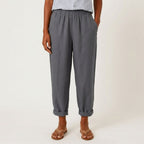 Women's Linen Trousers with Elasticated Waist