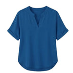 Women's Linen Tunic Blouse with V-Neck