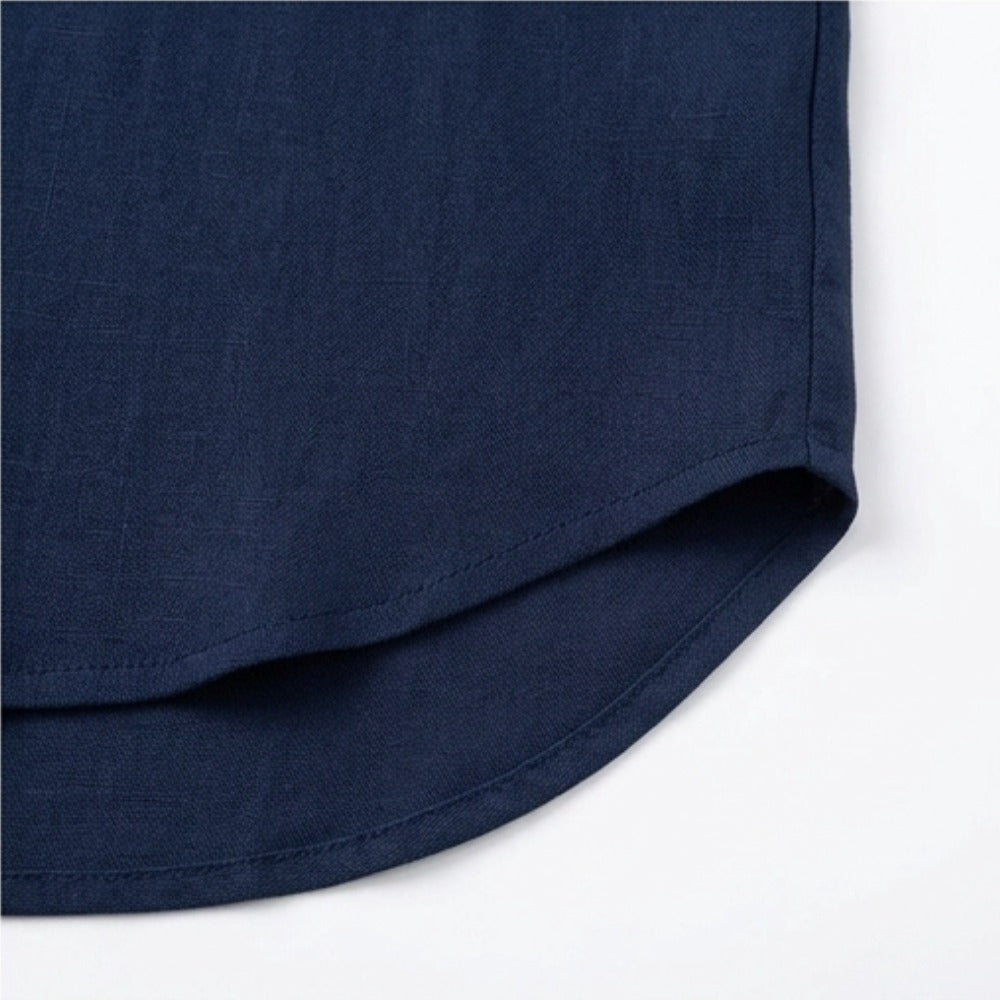 Women's Linen Tunic Blouse with V-Neck
