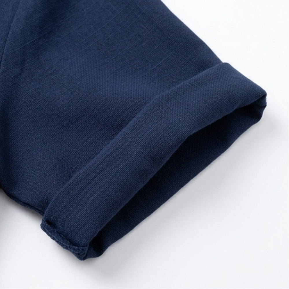 Women's Linen Tunic Blouse with V-Neck