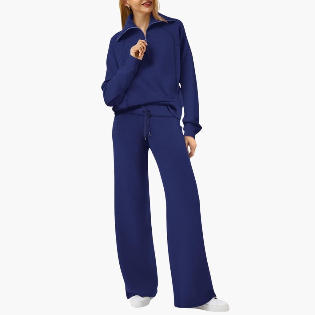 Women's Lounge Tracksuit Set with Half Zip