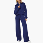 Women's Lounge Tracksuit Set with Half Zip