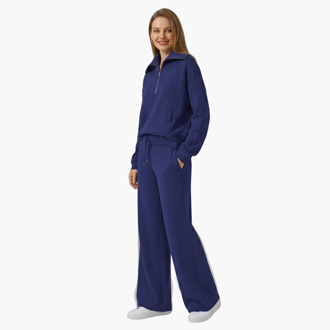 Women's Lounge Tracksuit Set with Half Zip