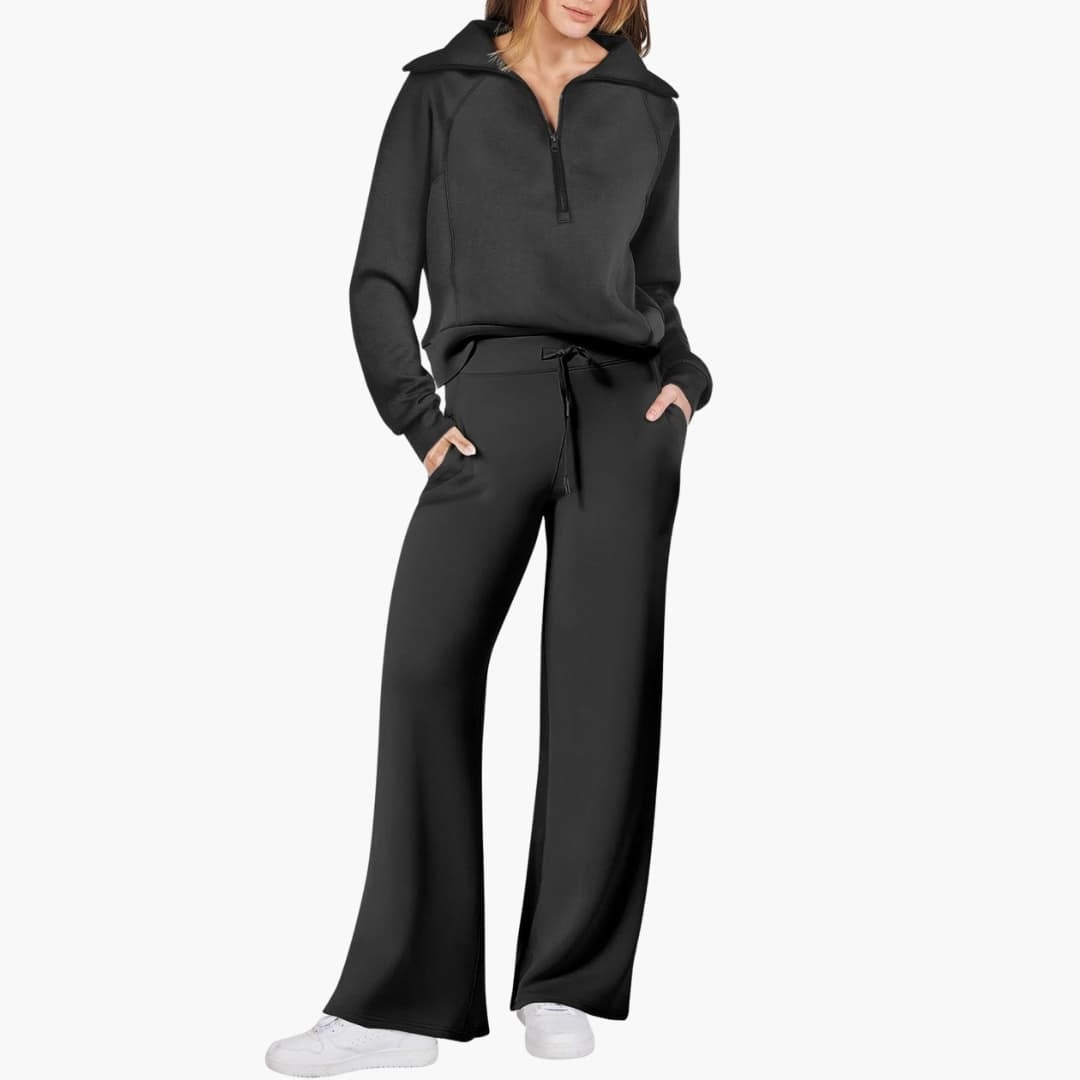 Women's Lounge Tracksuit Set with Half Zip