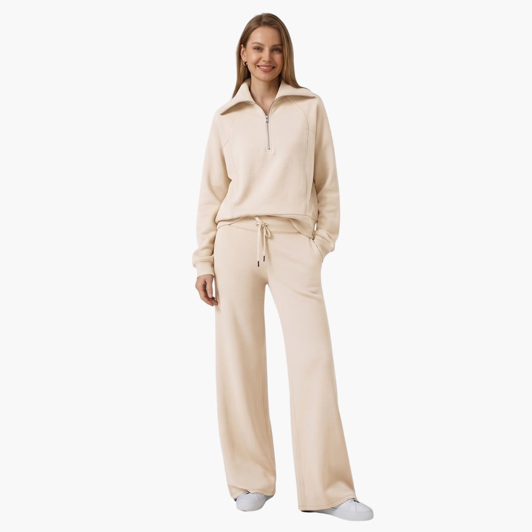Women's Lounge Tracksuit Set with Half Zip