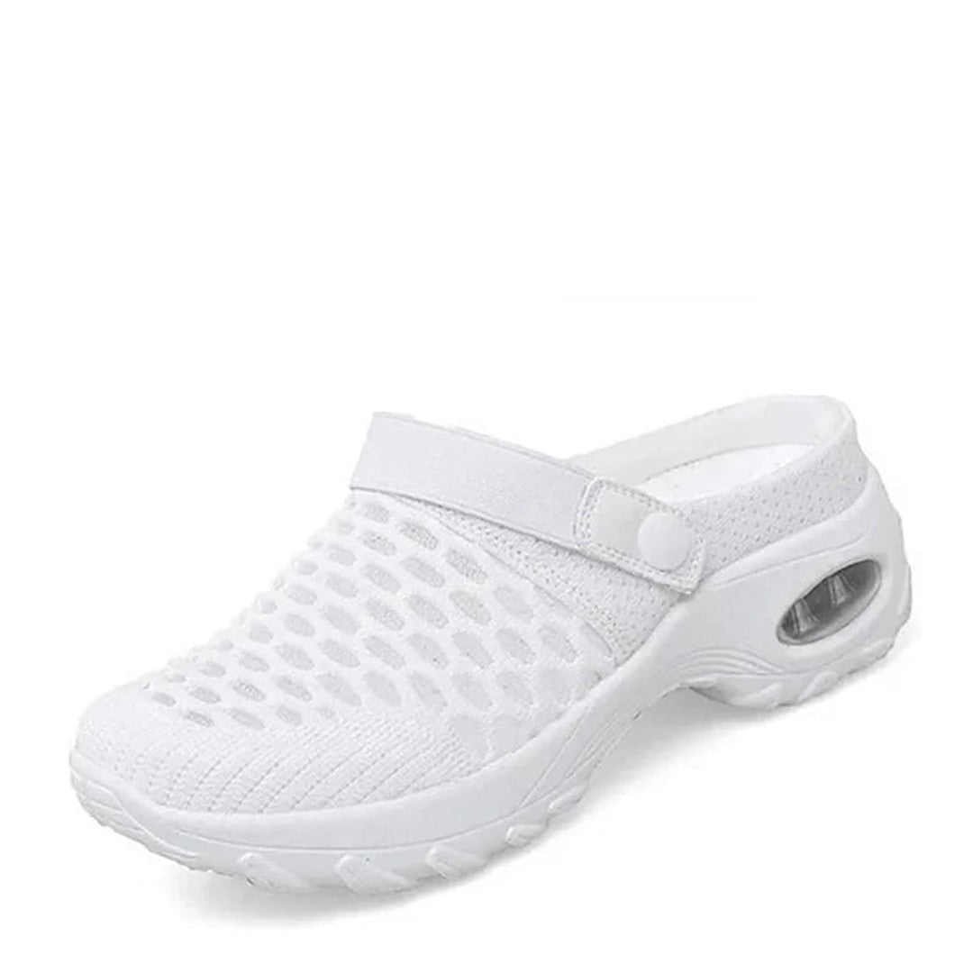 Women's Mesh Slip-On Mules with Open Back and Air Cushion Sole