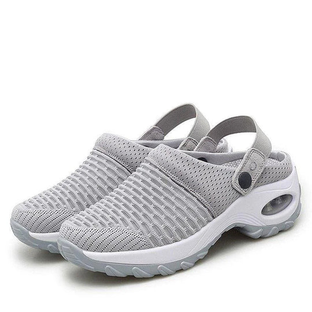 Women's Mesh Slip-On Mules with Open Back and Air Cushion Sole