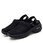 Women's Mesh Slip-On Mules with Open Back and Air Cushion Sole