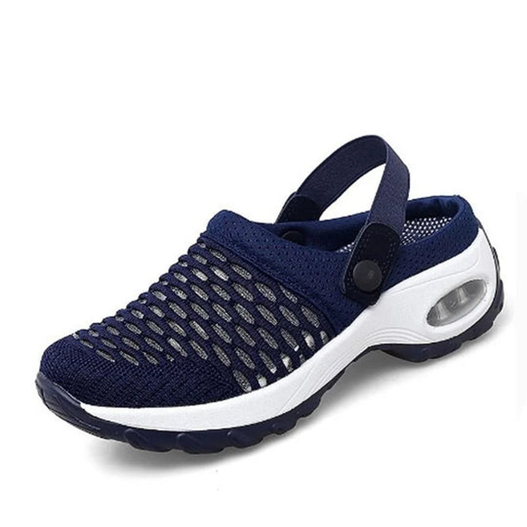 Women's Mesh Slip-On Mules with Open Back and Air Cushion Sole