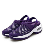 Women's Mesh Slip-On Mules with Open Back and Air Cushion Sole