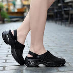 Women's Mesh Slip-On Mules with Open Back and Air Cushion Sole