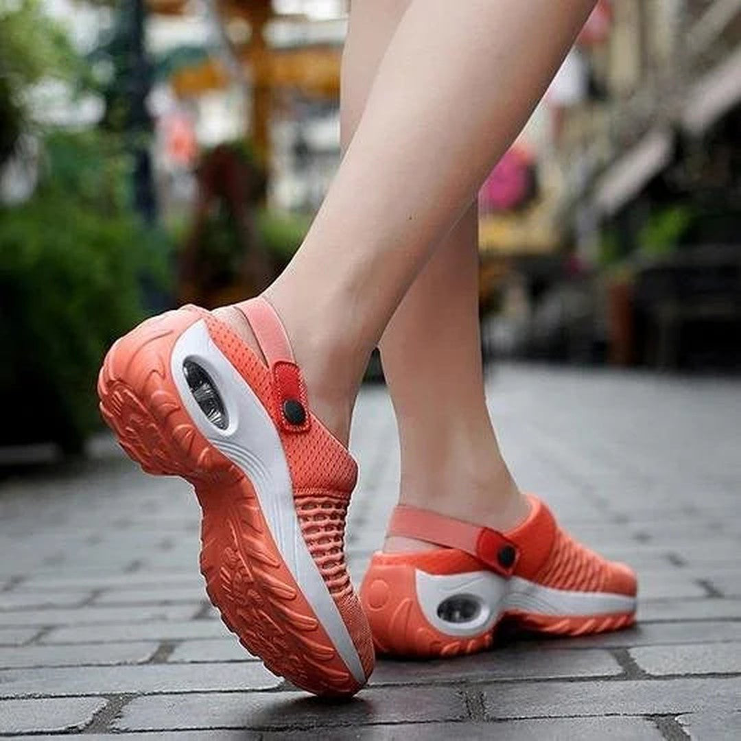 Women's Mesh Slip-On Mules with Open Back and Air Cushion Sole