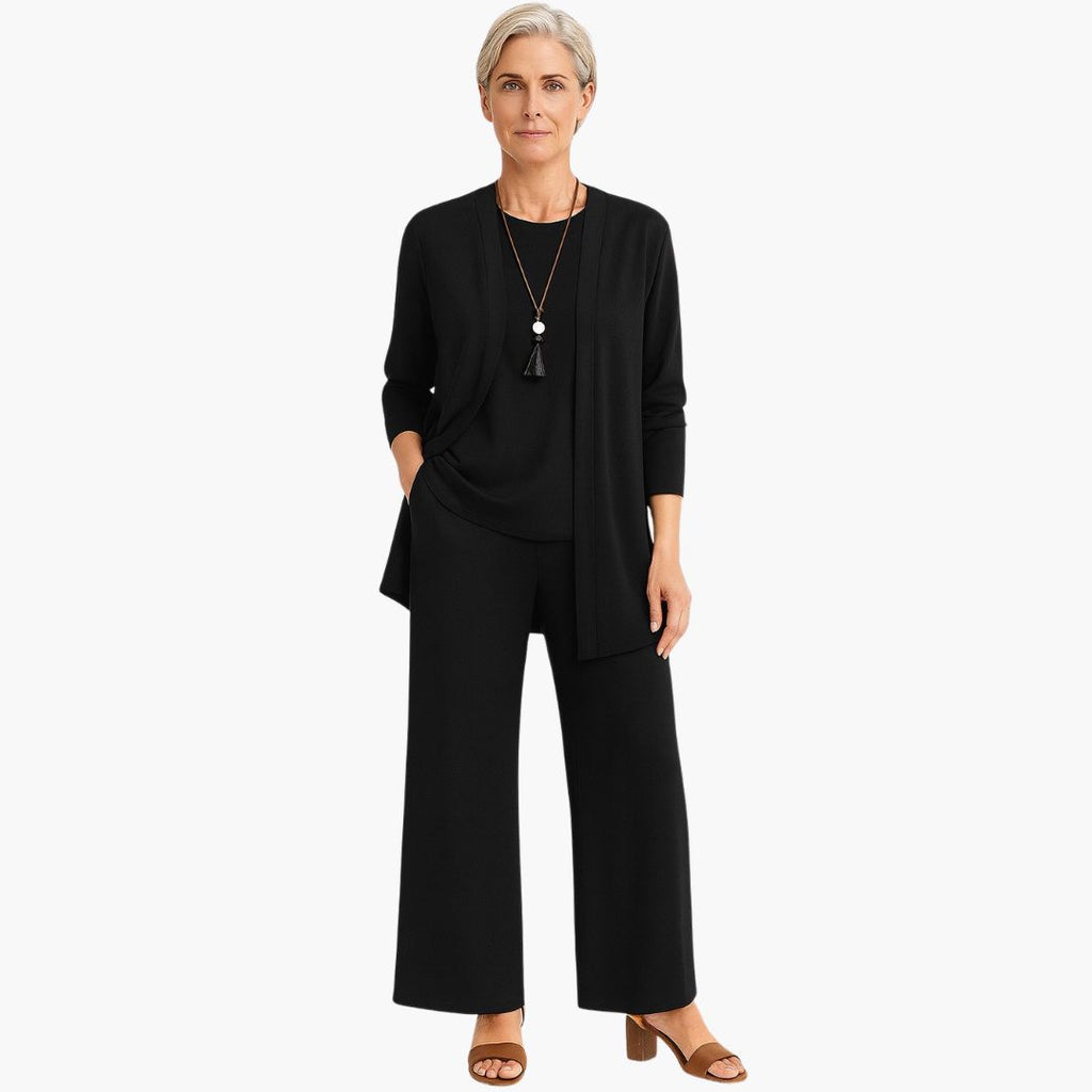 Women's Occasion Long Sleeve Set with Wide Leg Trousers
