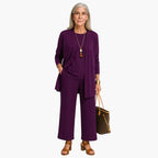 Women's Occasion Long Sleeve Set with Wide Leg Trousers