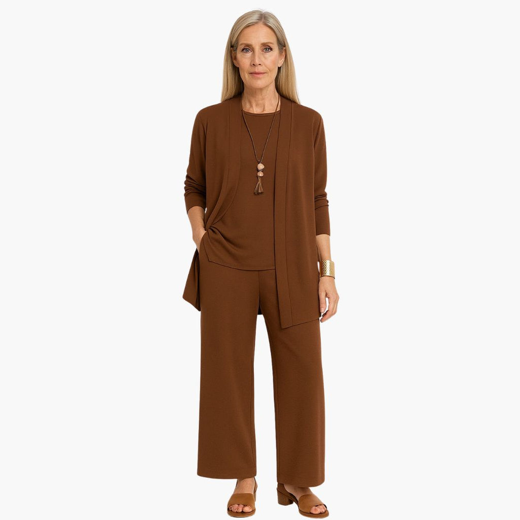 Women's Occasion Long Sleeve Set with Wide Leg Trousers