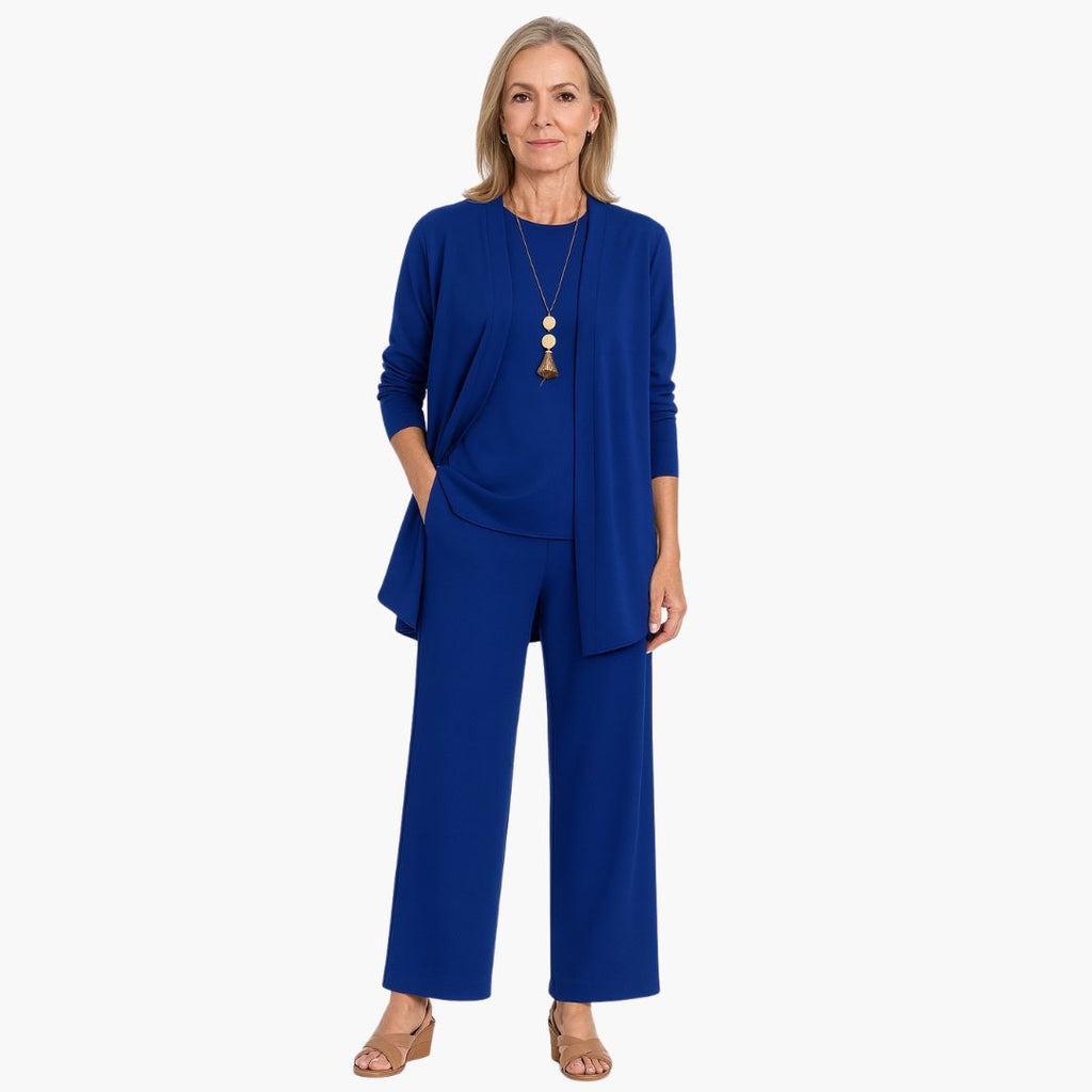Women's Occasion Long Sleeve Set with Wide Leg Trousers