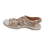 Women's Open-Toe Sandals with Cross-Strap Upper and Hook-and-Loop Slingback Closure
