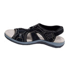 Women's Open-Toe Sandals with Cross-Strap Upper and Hook-and-Loop Slingback Closure