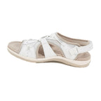 Women's Open-Toe Sandals with Cross-Strap Upper and Hook-and-Loop Slingback Closure