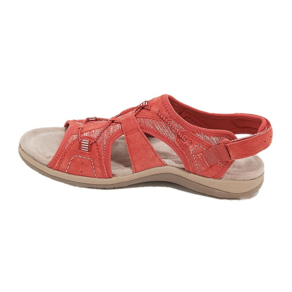 Women's Open-Toe Sandals with Cross-Strap Upper and Hook-and-Loop Slingback Closure