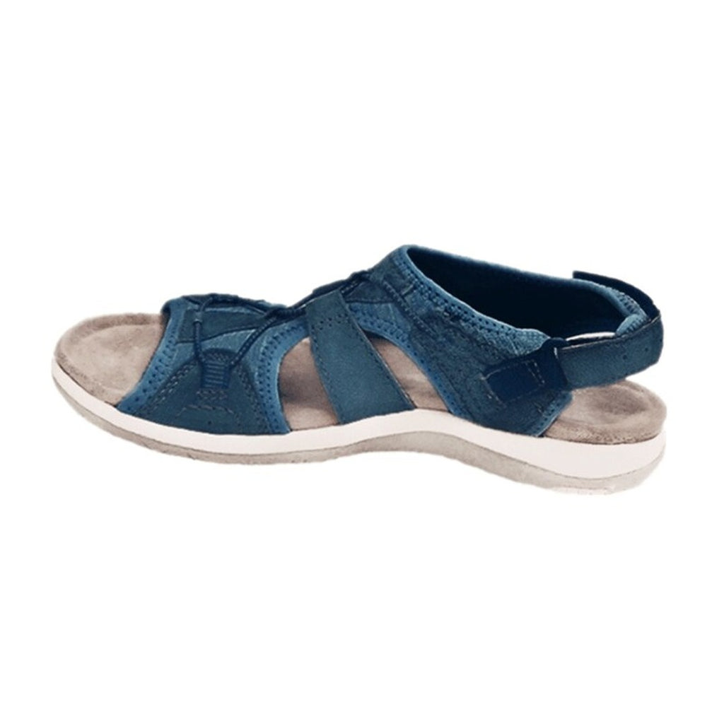 Women's Open-Toe Sandals with Cross-Strap Upper and Hook-and-Loop Slingback Closure