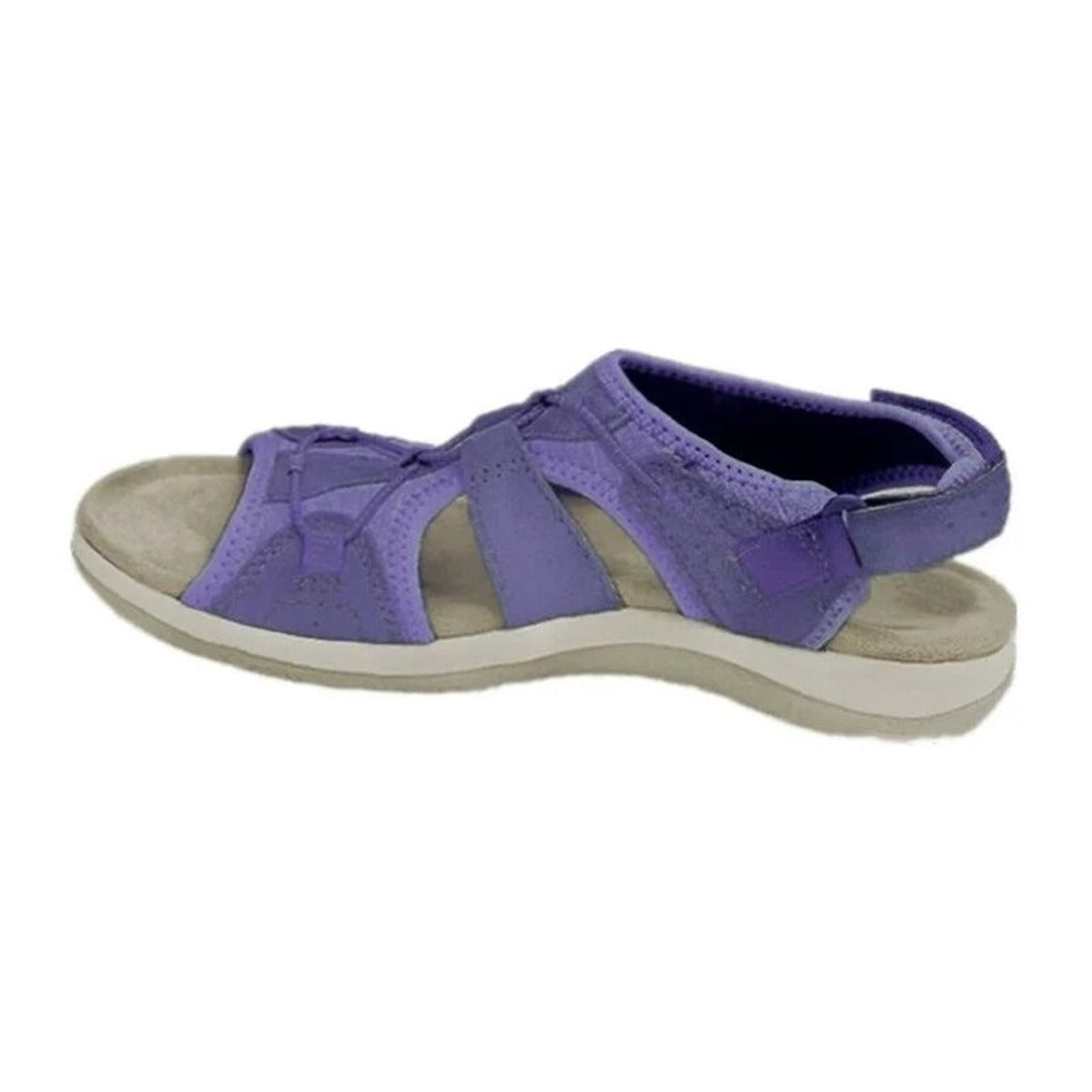 Women's Open-Toe Sandals with Cross-Strap Upper and Hook-and-Loop Slingback Closure