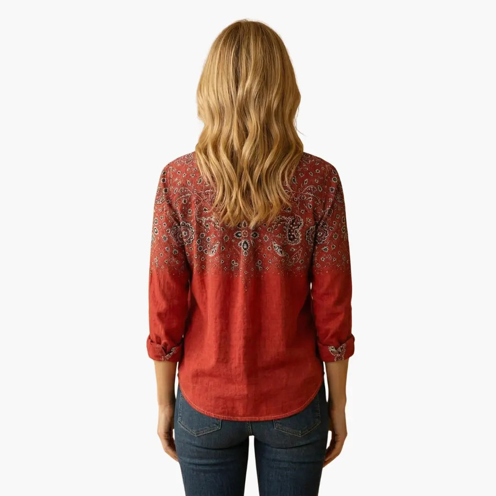Women's Oversized Long Sleeve Shirt with Button Front