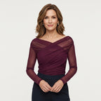 Women's Party Crop Top with Long Sleeves