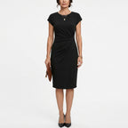 Women's Party Midi Dress with Round Neck