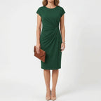 Women's Party Midi Dress with Round Neck