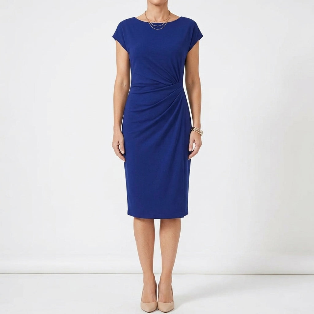 Women's Party Midi Dress with Round Neck