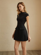 Women's Party Mini Dress with Flap Pockets