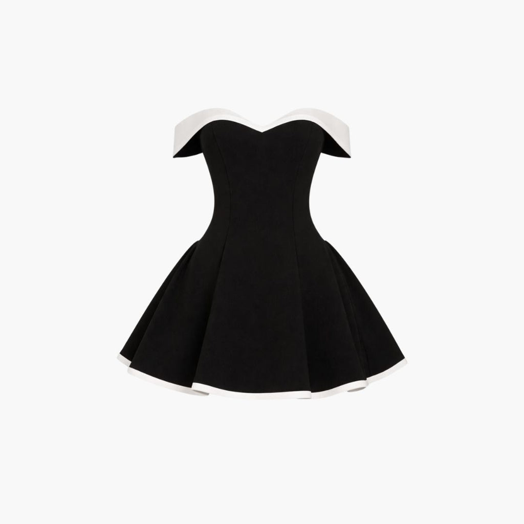 Women's Party Mini Dress with Off-Shoulder Neckline