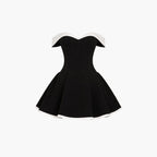 Women's Party Mini Dress with Off-Shoulder Neckline