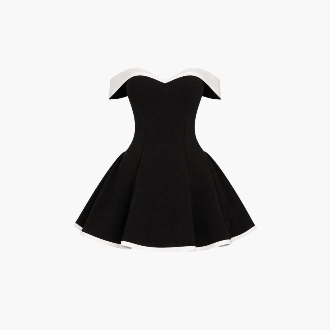 Women's Party Mini Dress with Off-Shoulder Neckline