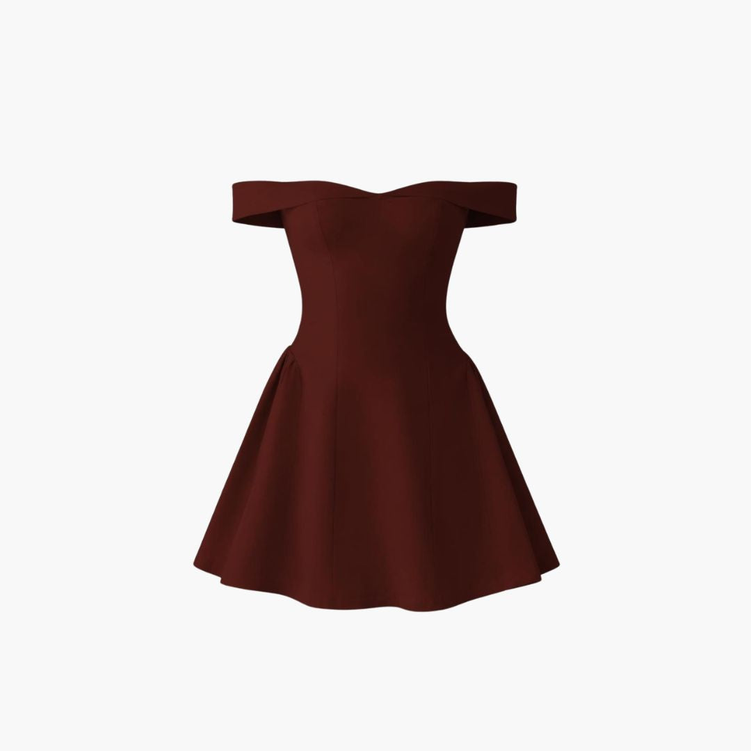 Women's Party Mini Dress with Off-Shoulder Neckline