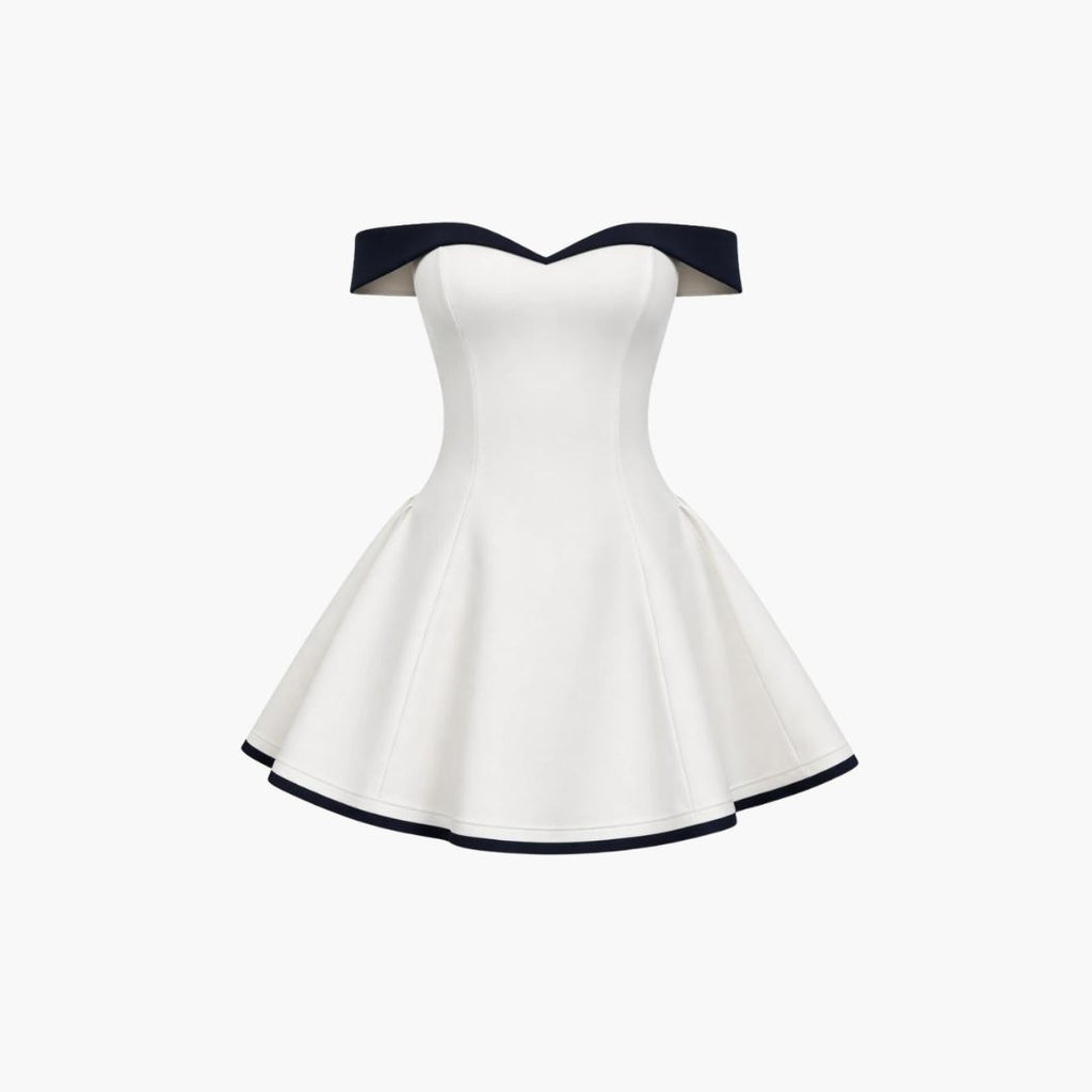 Women's Party Mini Dress with Off-Shoulder Neckline
