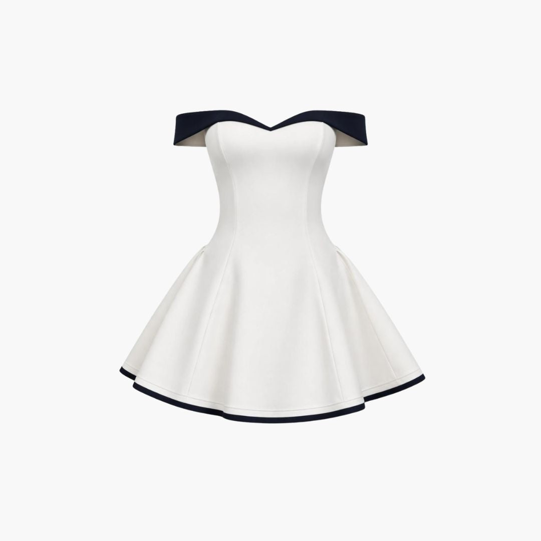 Women's Party Mini Dress with Off-Shoulder Neckline