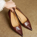 Women's Pointed-Toe Kitten Heel Pumps with V-Cut Topline and Closed Back