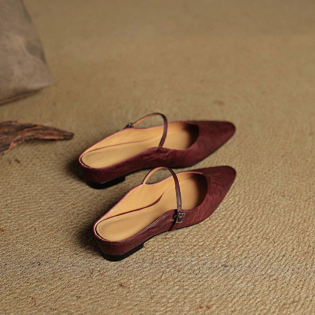 Women's Pointed-Toe Mules with Mary Jane Strap and Open Back