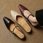 Women's Pointed-Toe Mules with Mary Jane Strap and Open Back
