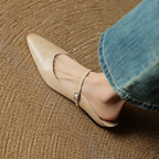 Women's Pointed-Toe Mules with Mary Jane Strap and Open Back
