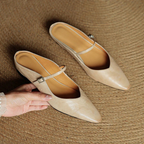 Women's Pointed-Toe Mules with Mary Jane Strap and Open Back