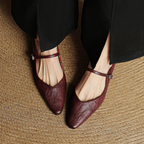 Women's Pointed-Toe Mules with Mary Jane Strap and Open Back