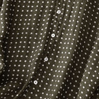 Women's Polka Dot Button Front Blouse with Collar and Cap Sleeves