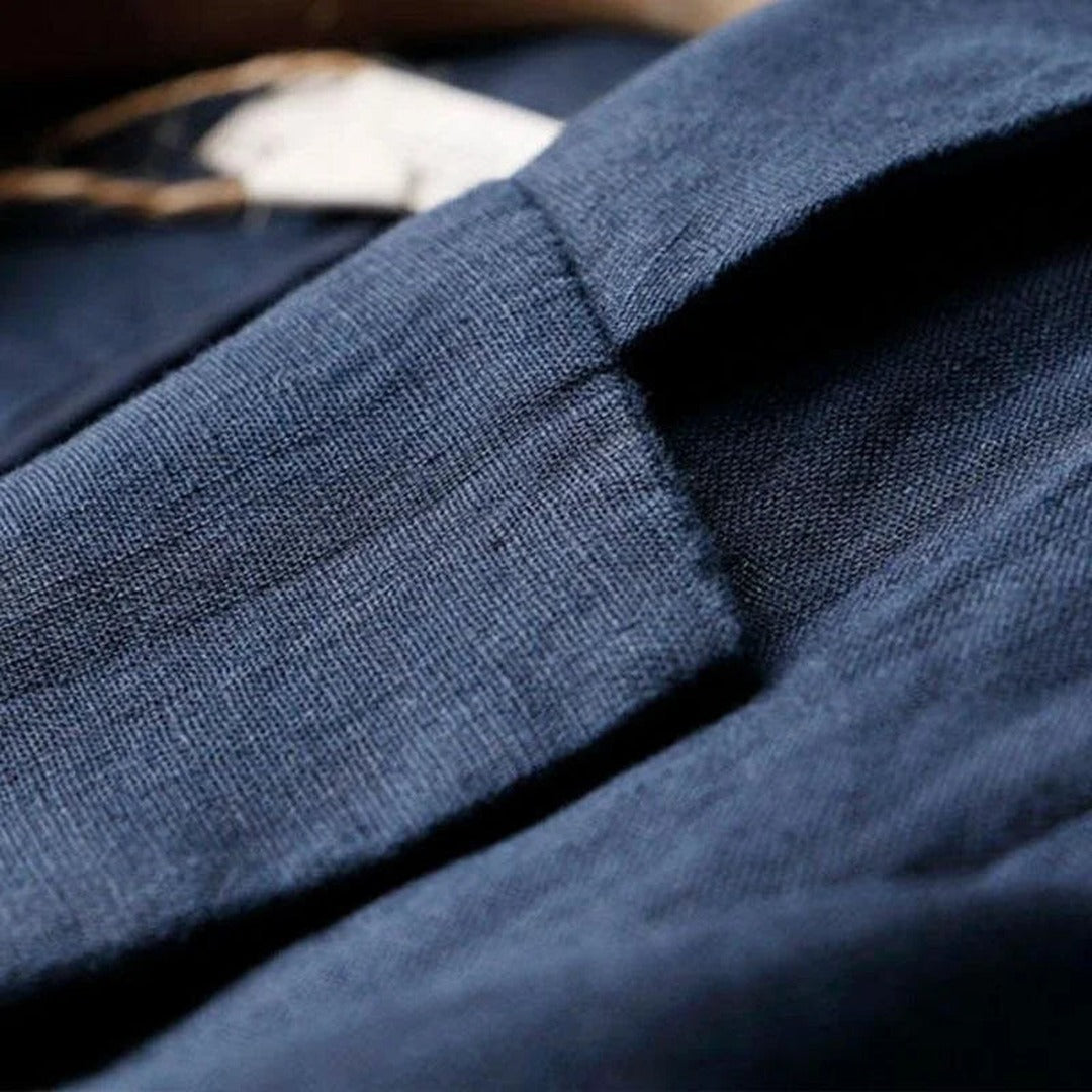 Women's Single Button Blazer with Notch Lapel and Rolled Cuff Sleeves