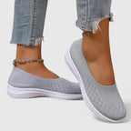 Women's Slip-On Flat Shoes with Open-Weave Panel Upper