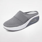 Women's Slip-On Mule Trainers with Open-Weave Upper and Visible Air Unit Platform Sole
