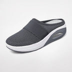 Women's Slip-On Mule Trainers with Open-Weave Upper and Visible Air Unit Platform Sole