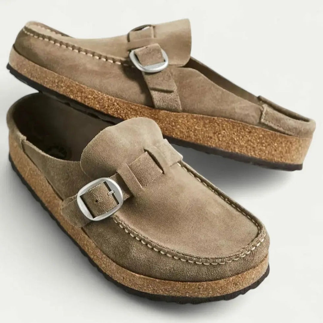 Women's Slip On Platform Loafers with Buckle Strap